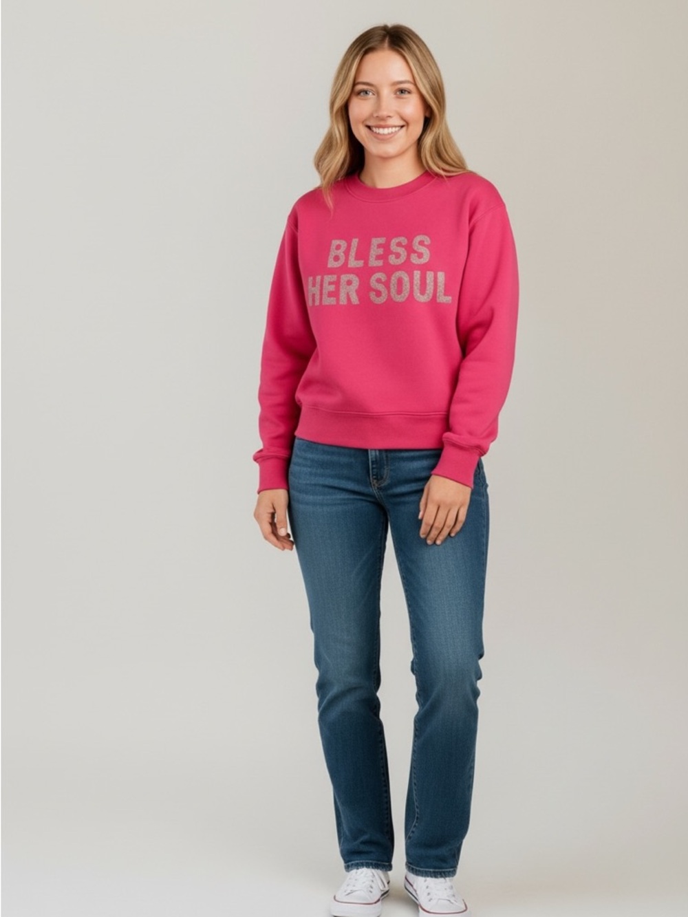 Alice + Olivia Electric Pink 'Bless Her Soul' Sweatshirt